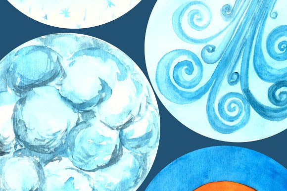 580x386 Watercolor Weather Forecast Clip Art