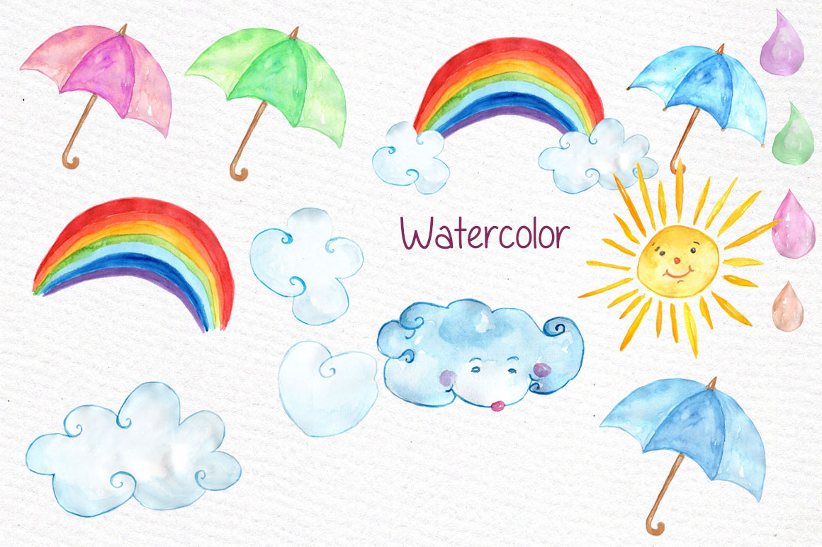 1160x772 Watercolor Weather Clipart