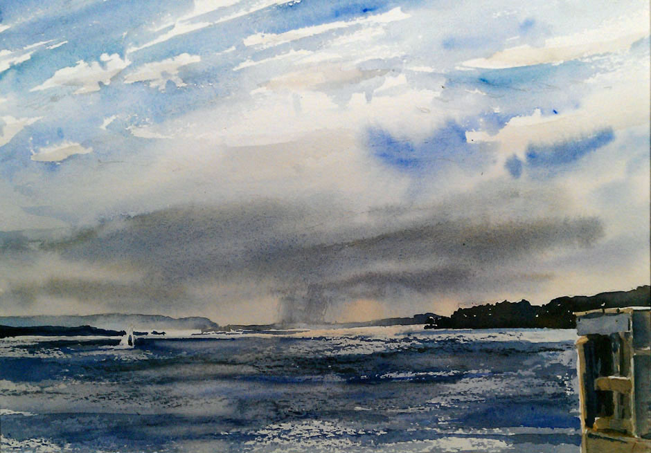 940x655 Changing Weather Seneca Original Watercolor Painting