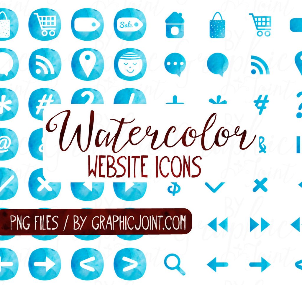 1024x968 Watercolor Web Icons