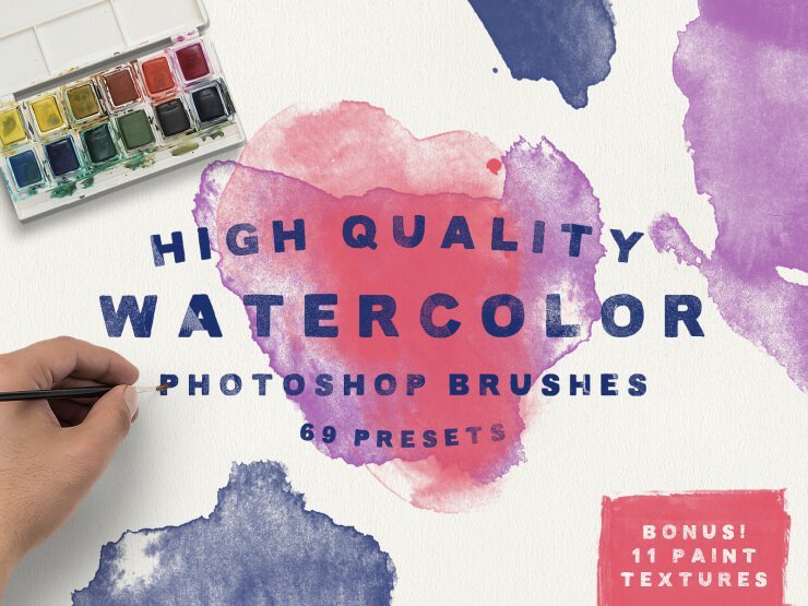 740x555 25 Free Watercolor Brush Sets To Use In Your Designs