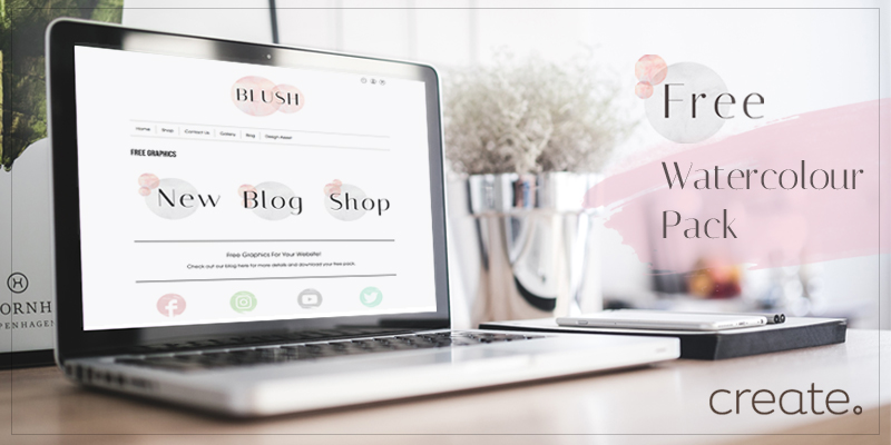 800x400 Free Watercolour Website Graphics Create Blog