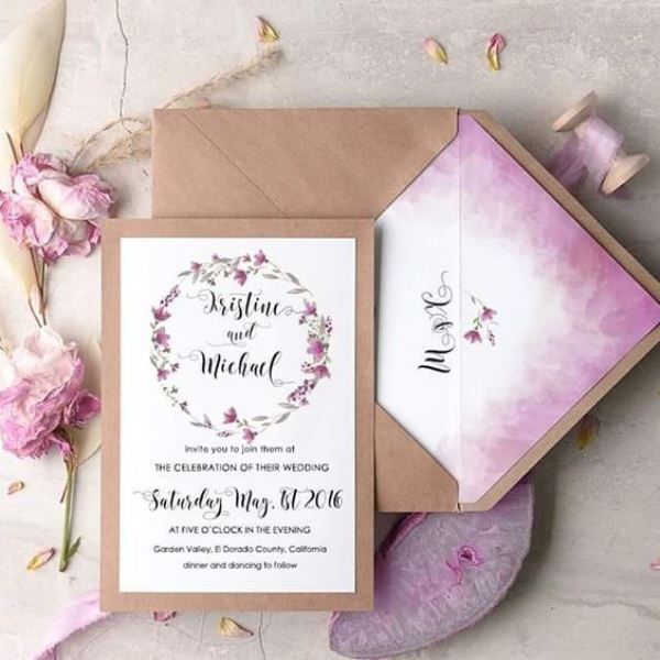 600x600 Picture Of Lilac Ombre Watercolor Wedding Invitation