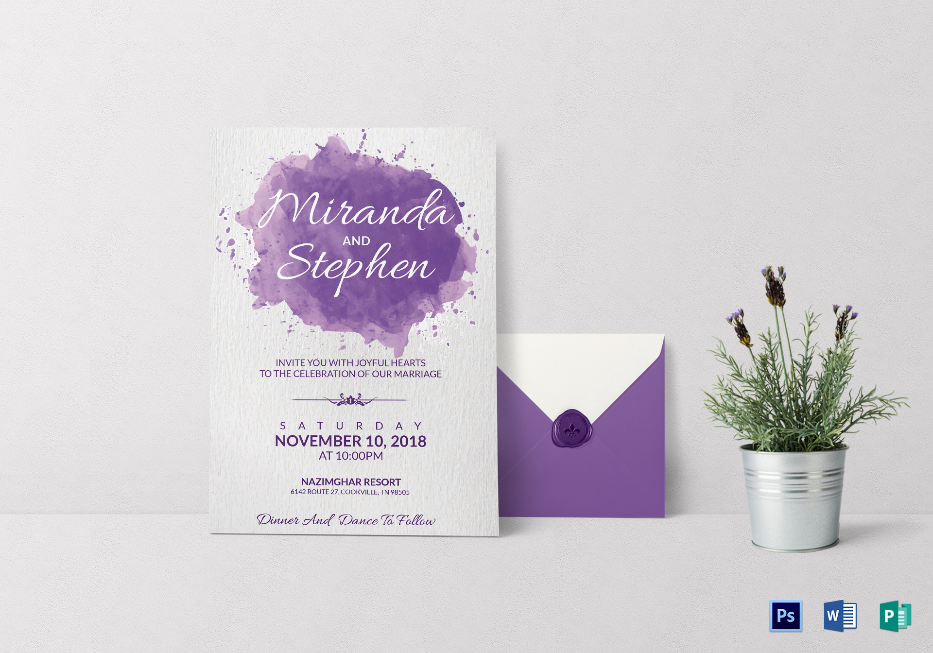 1920x1344 Watercolor Wedding Invitation Card Design Template In Word, Psd