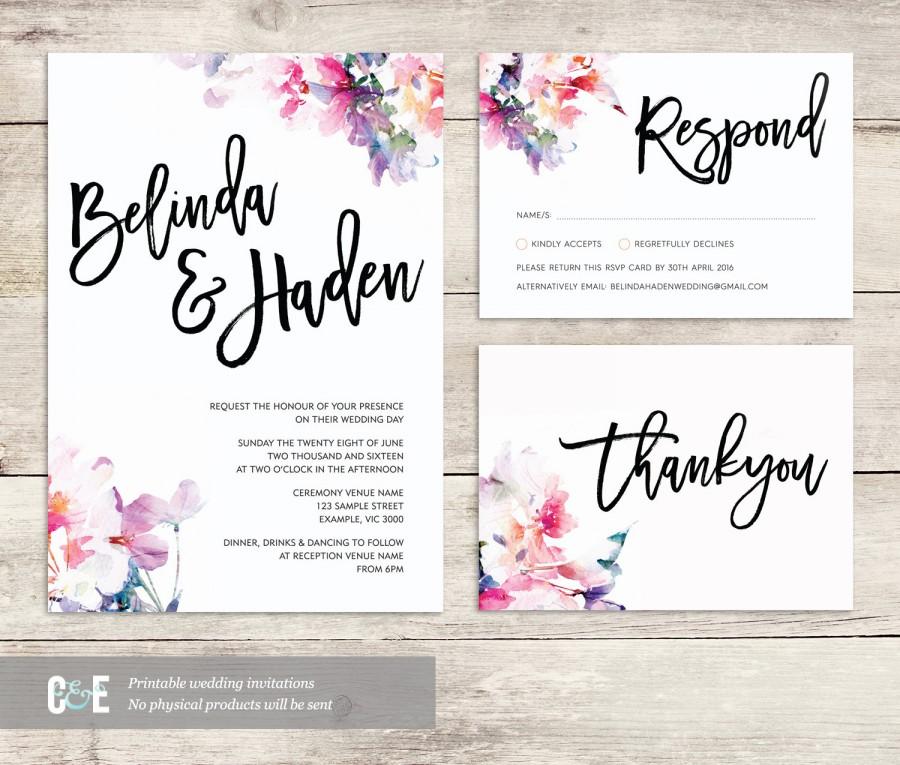 900x765 Watercolor Wedding Invite, Multicolor Wedding Invitations