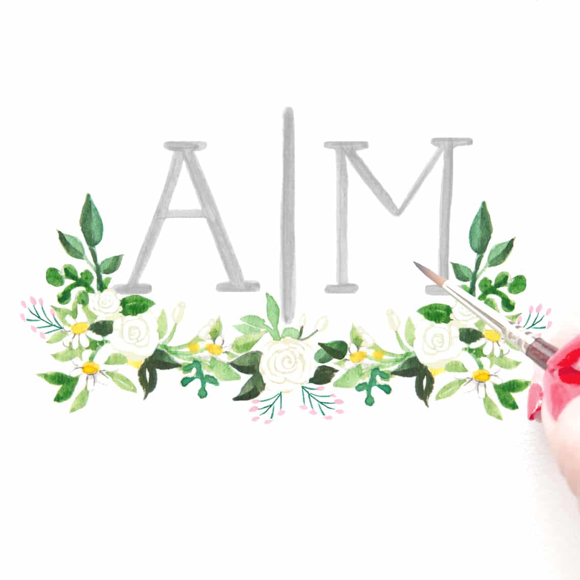 1142x1142 Custom Wedding Monogram Custom Watercolor Invitations Amp Unique