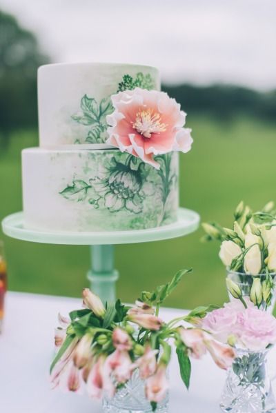 Watercolor Wedding Cake