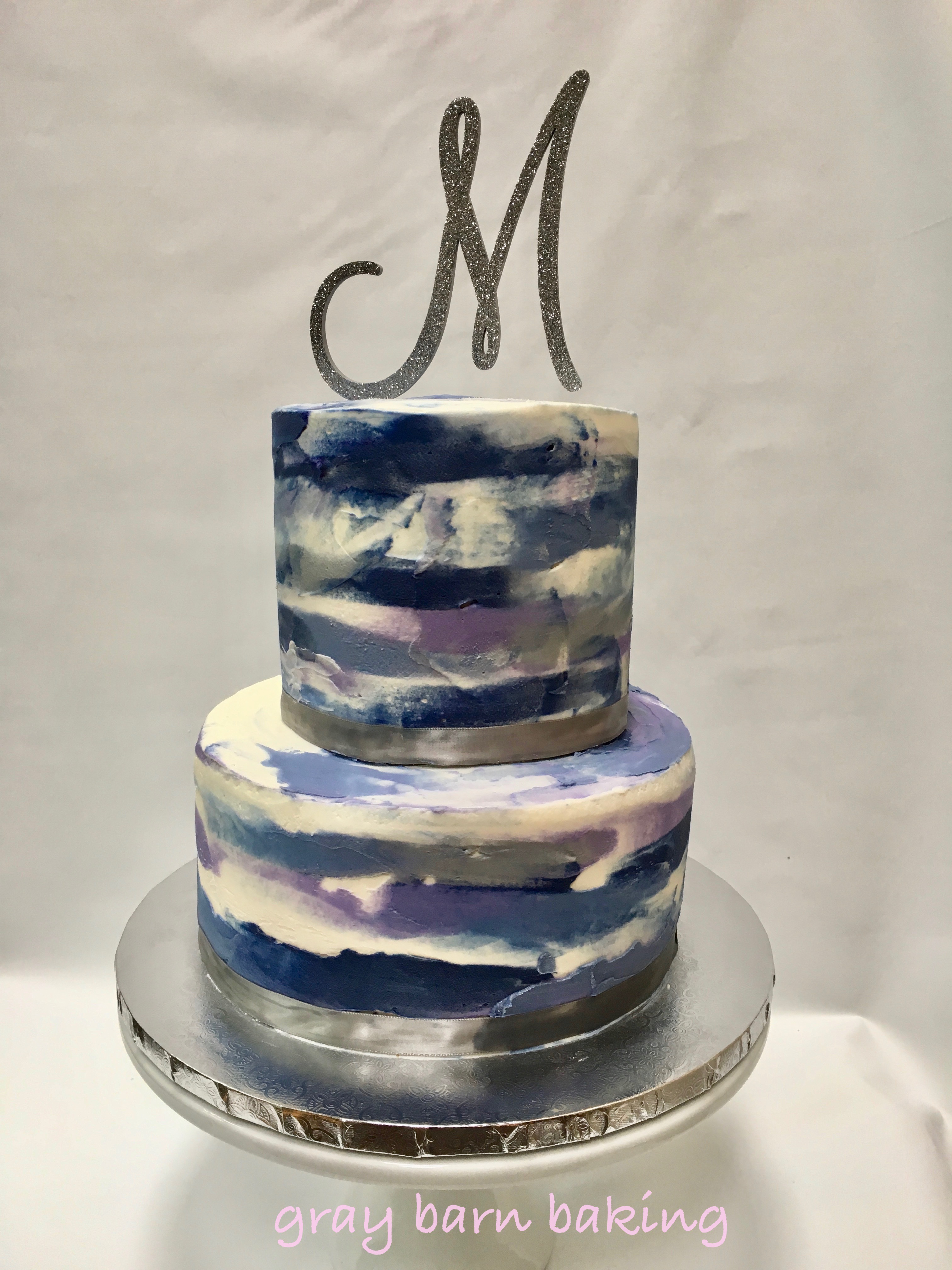 3024x4032 Blue Watercolor Wedding Cake Gray Barn Baking