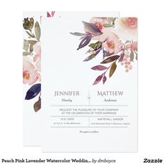 Watercolor Wedding Card