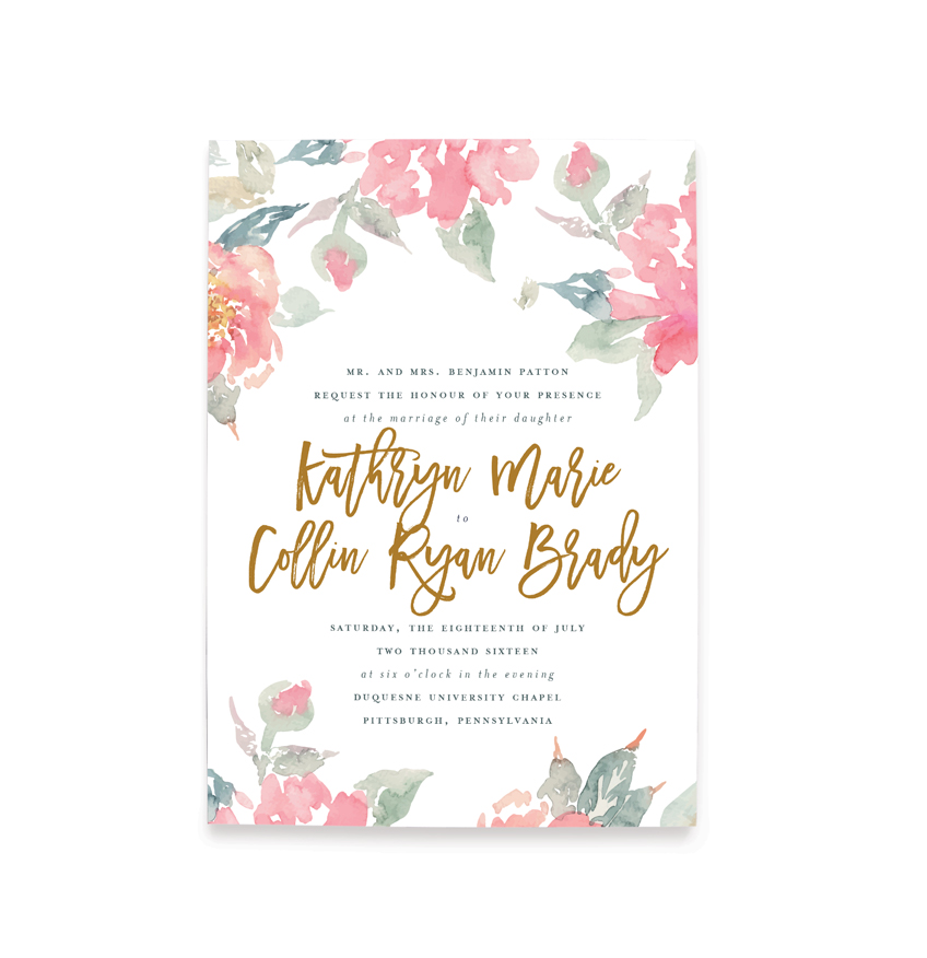 848x876 Watercolor Floral Wedding Invitations + Free Shipping Blush