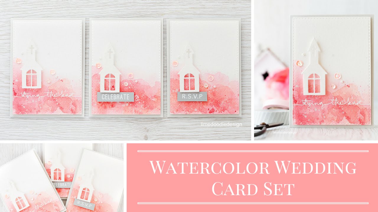 1280x720 Watercolor Wedding Card Set
