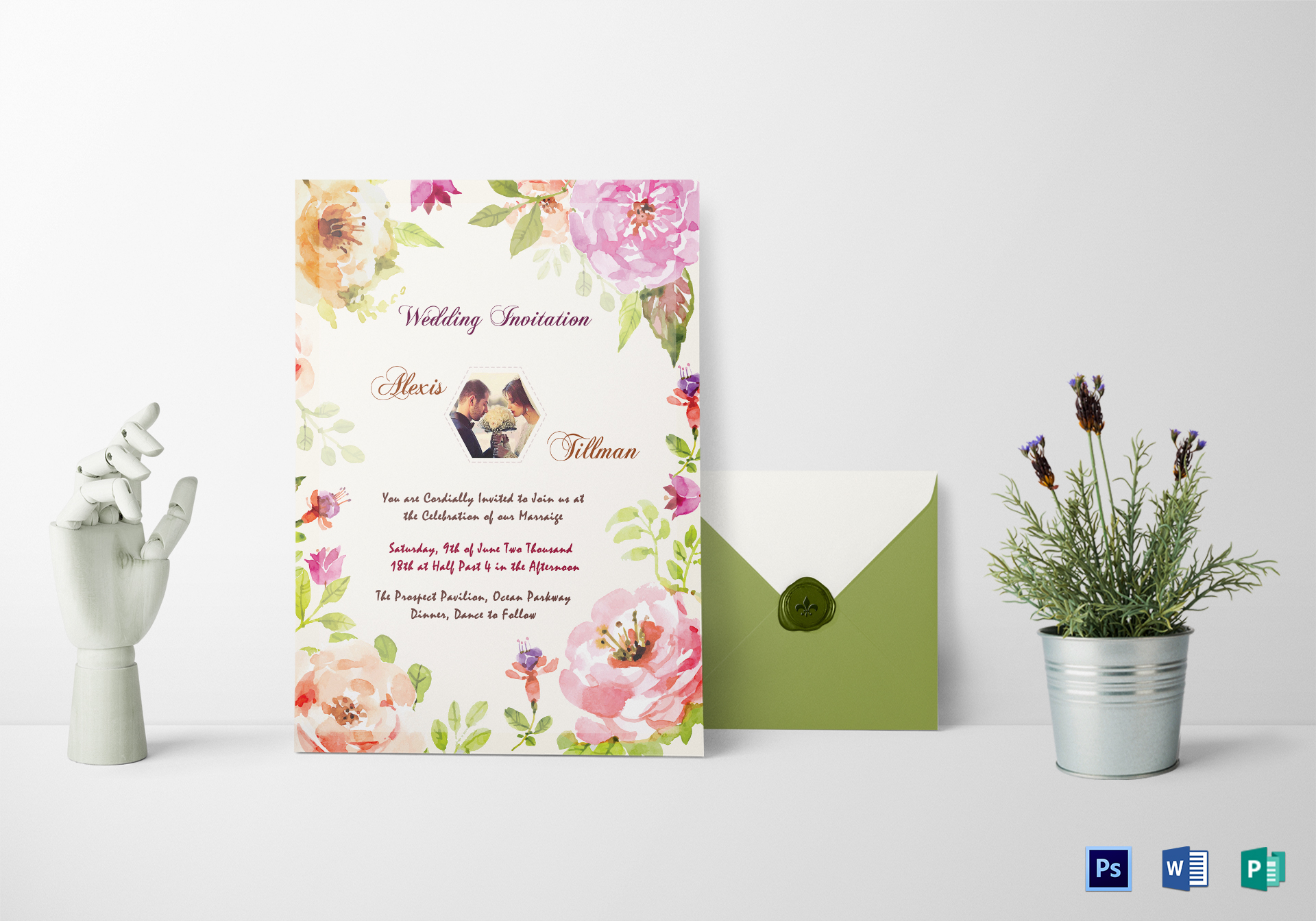 1920x1344 Watercolor Wedding Invitation Design Template In Word, Psd, Publisher