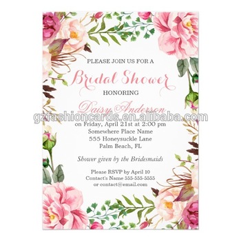 350x350 2016 New Ideas Custom Fancy Floral Watercolor Wedding Invitation