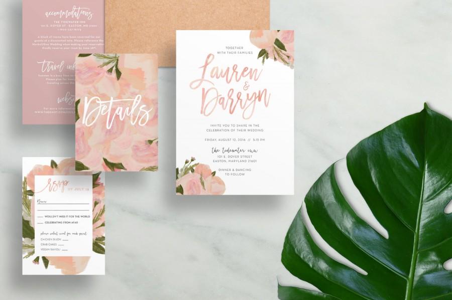 900x598 Floral Wedding Invitations Watercolor Wedding Invites Brush