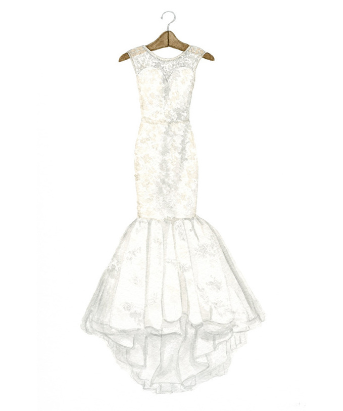 679x813 Breaking Down The Commission Process Wedding Dress Watercolor