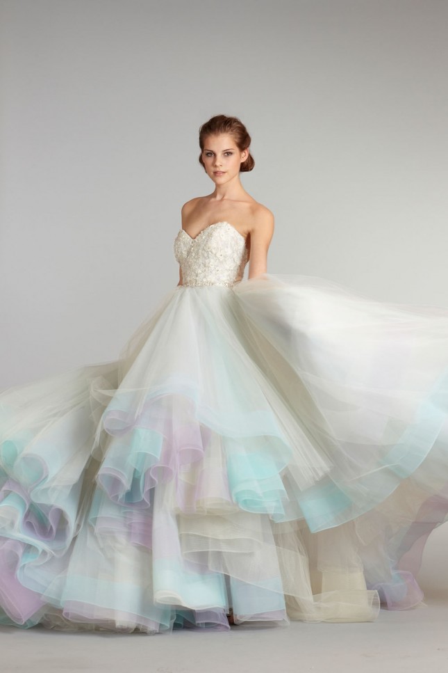 645x967 Dyed,watercolor Wedding Dress Inspiration