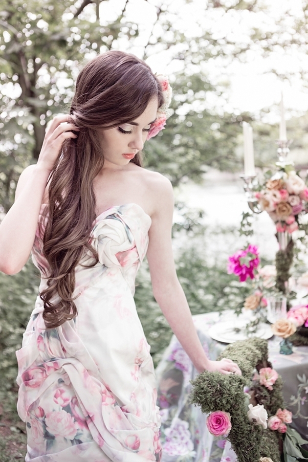 630x945 Floral Or Watercolor Print Wedding Gown