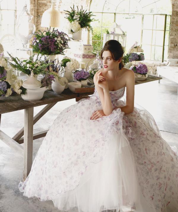 600x715 30 Head Over Heels Romantic Watercolor Wedding Gowns!