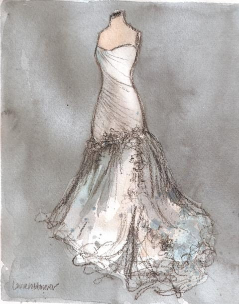480x609 Watercolor Wedding Dress