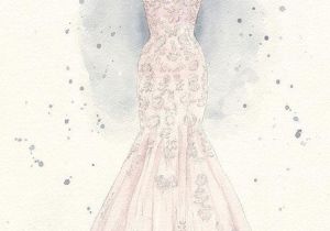 300x210 Watercolor Wedding Dress Fresh Bride 2 Tuckedletterpress