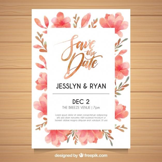 626x626 Free Watercolor Wedding Invitation Templates Utemplates