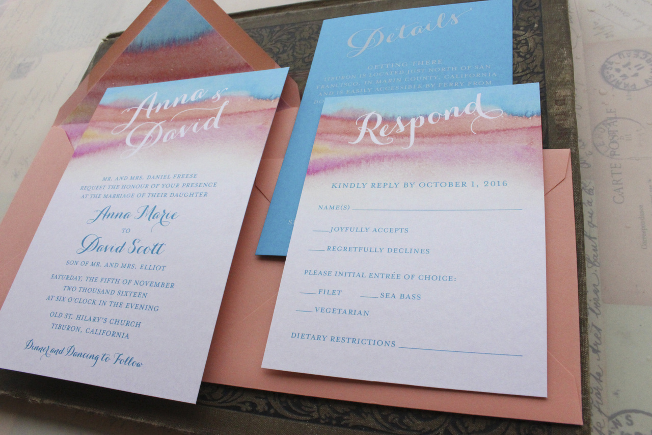 1280x853 Watercolor Wedding Invitation Tropical Wedding Invitation