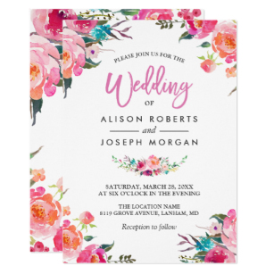 307x307 Watercolor Wedding Invitations Zazzle.co.uk