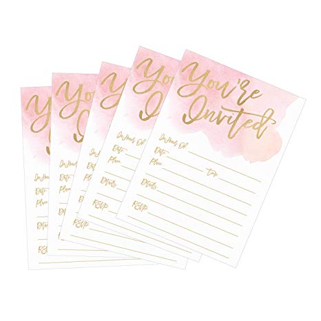 466x466 50 Fill In Invitations, Watercolor Wedding