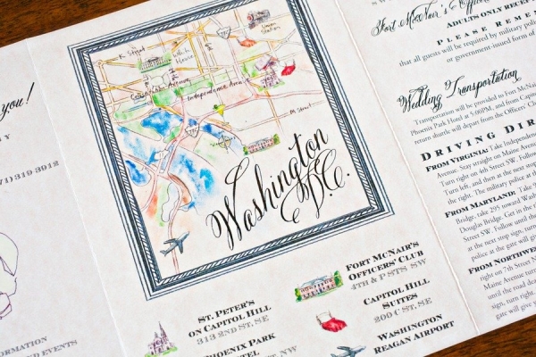 600x400 Watercolor Wedding Map