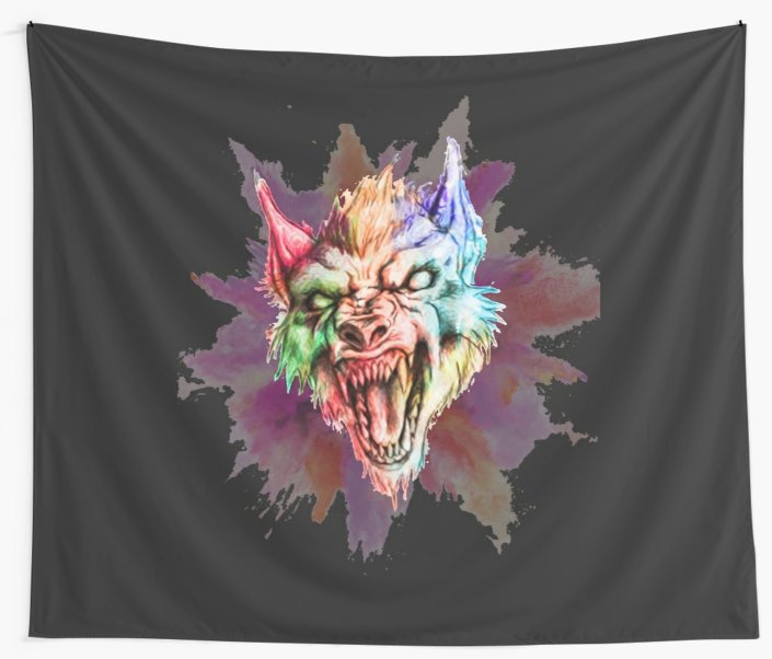 705x602 Scary Werewolf Watercolor Wall Tapestries By Pm325 Redbubble