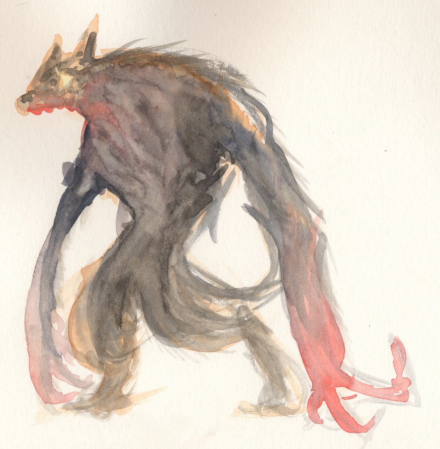 885x902 Watercolor Werewolf By Calebsoaring