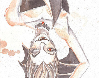 340x270 Werewolf Puppy Mini Watercolor Original Halloween Painting Etsy