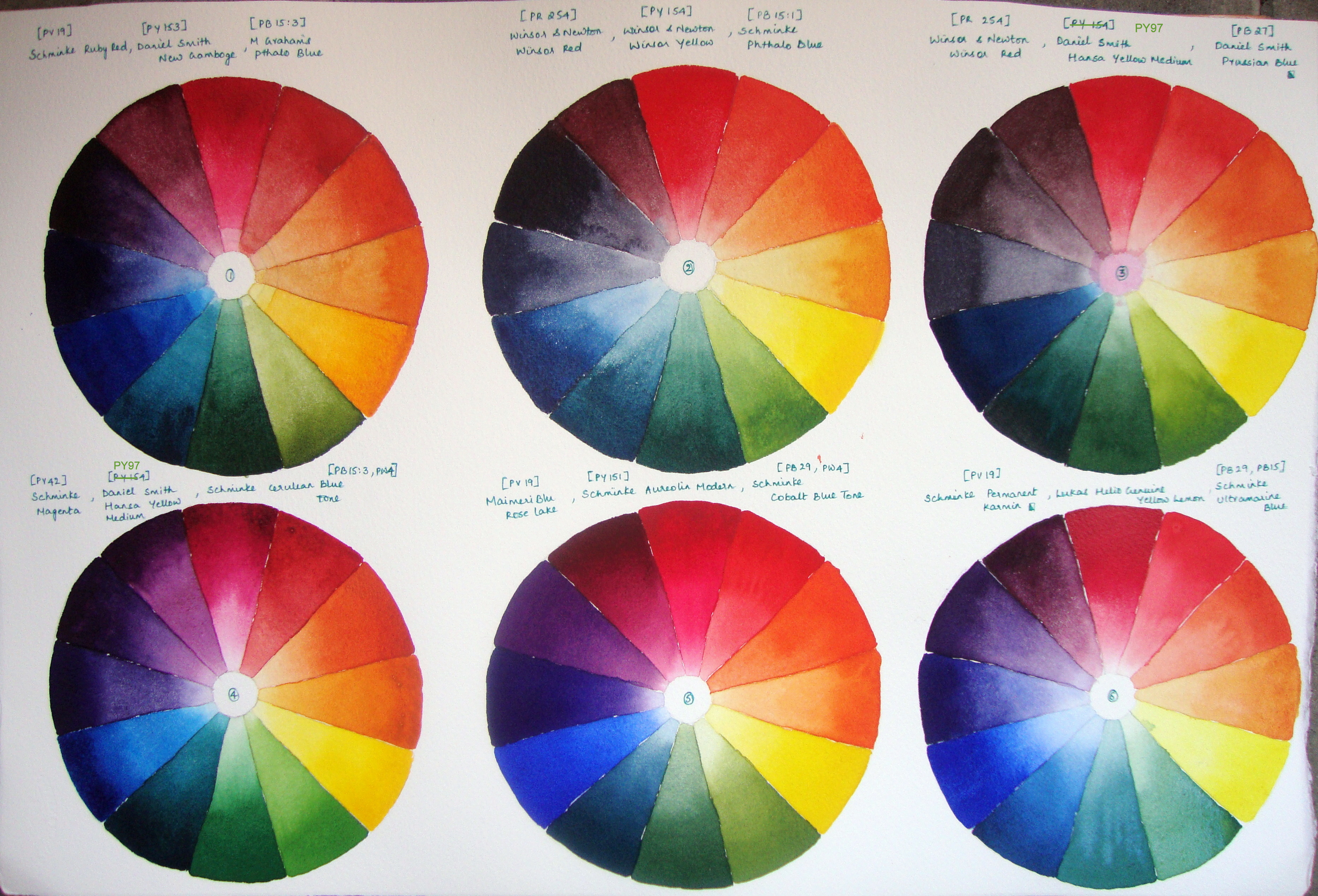 3731x2537 Color Wheelscolor Mixingvalues Watercolor Journal