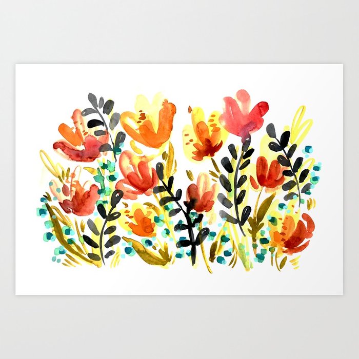 700x700 Watercolor Wildflowers Art Print By Stephdillon Society6