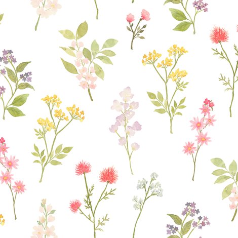 470x470 Watercolor Wildflowers Wallpaper