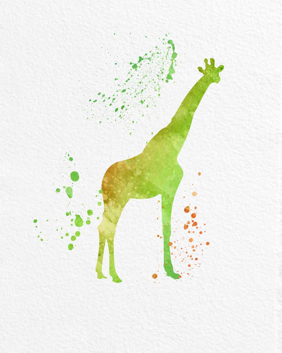1200x1500 Watercolor Art Giraffe Gift Modern 8x10 Wall Art Decor Baby