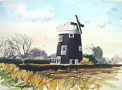 400x294 Windmill Paintings In Watercolour