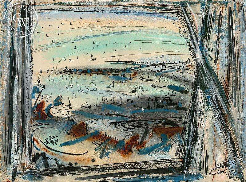 800x593 The Window, 1948, A Fine Art Watercolor Painting By Phil Dike