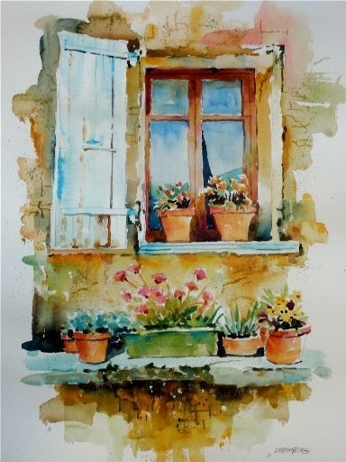 384x512 Tuscany Paintings Of Windows Tuscan Villa Window By David