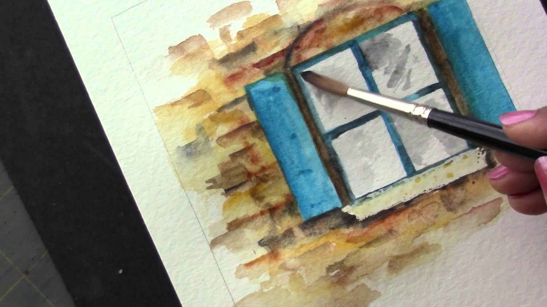 1920x1080 Watercolor The Blue Window