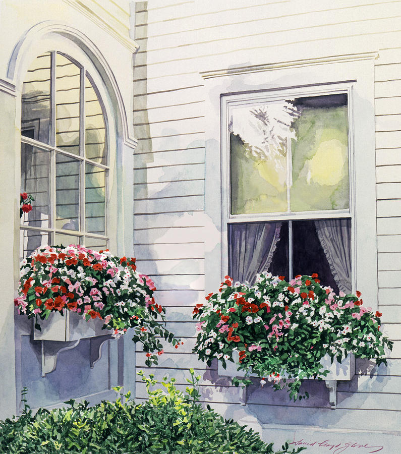 795x900 Window Boxes Painting By David Lloyd Glover