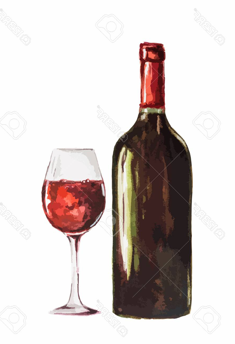 889x1300 Watercolor Paintings Of Wine Bottles Watercolor Red Wine Bottle