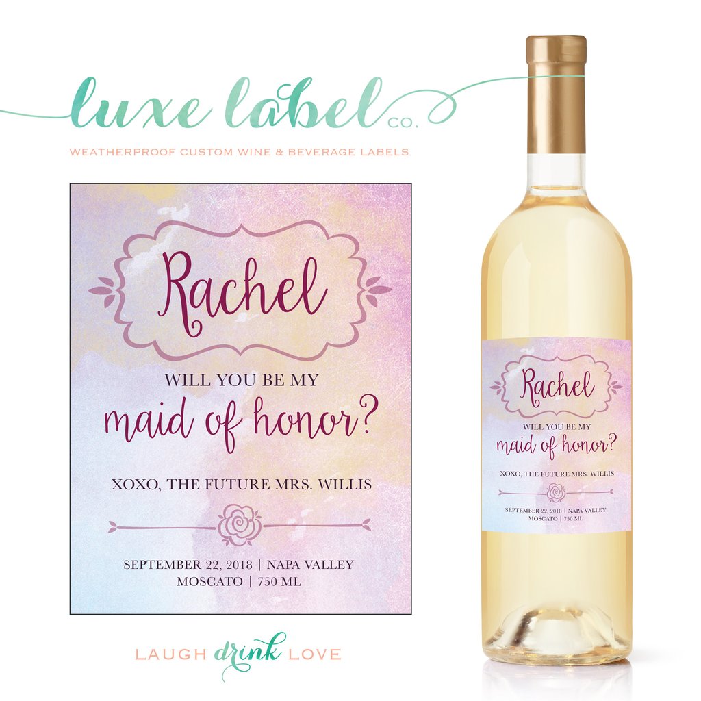 1024x1024 Will You Be My Bridesmaid Wine Label Maximcreativeinvites