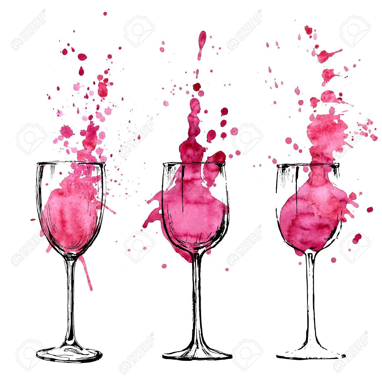 1300x1300 Image Result For Watercolor Wine Glass Wei In 2018