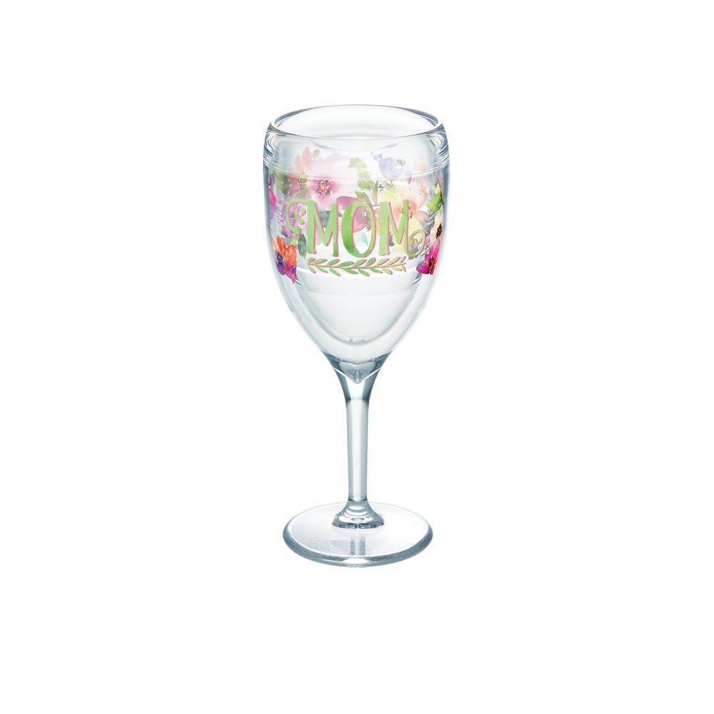 1000x1000 Tervis 9 Oz. Mom Watercolor Floral Wine Glass Tumbler 1247514