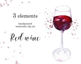 340x270 Wine Watercolor Etsy