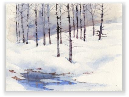 425x318 Watercolor Winter Landscapes
