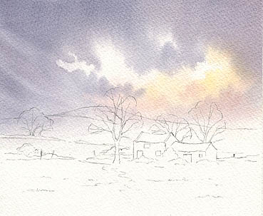 369x303 Snow Scene Demonstration In Watercolour.