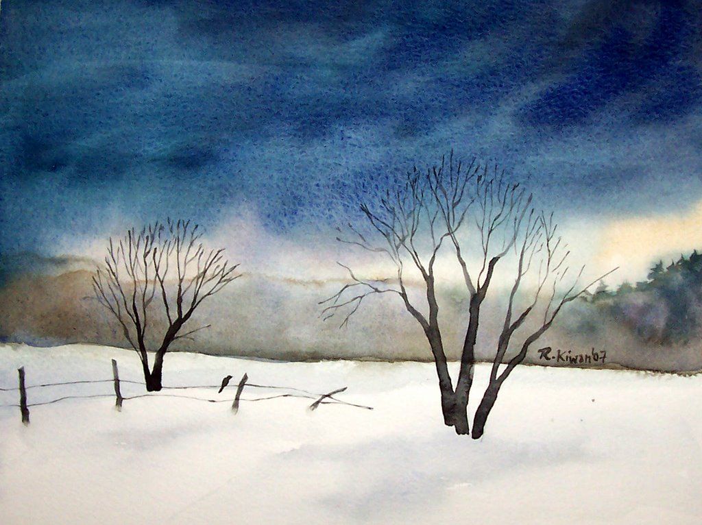 1024x766 Watercolor Painting Snow Scenes From The Land Of The Cedars
