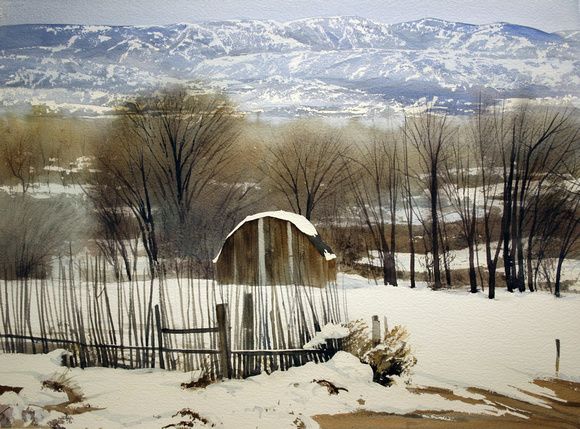 580x429 Robert Highsmith Watercolor Snow Scenes